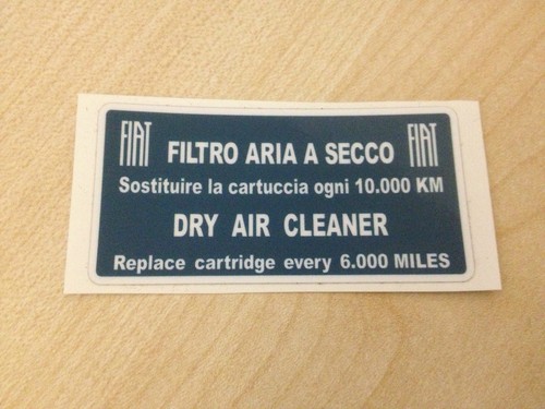 Etichetta filtro aria - etichetta, fiat